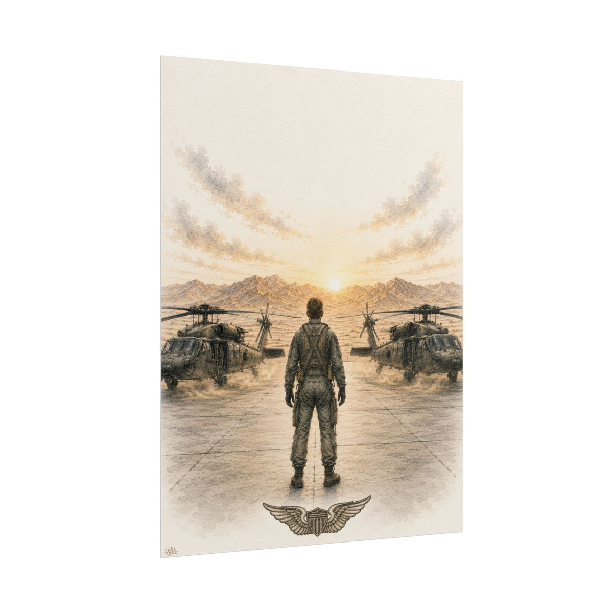 H-60 Pilot “Flight Line at Sunset” | Fine Art Print