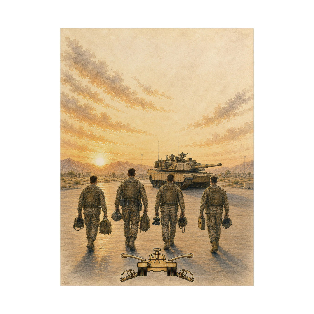Abrams Tank Crew “On the Way” | Military Fine Art Print