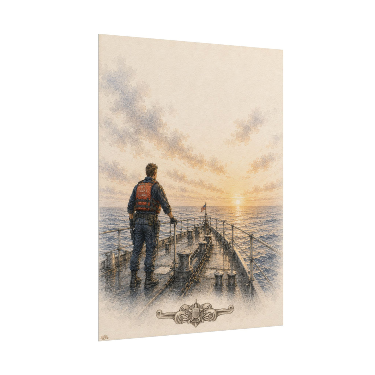 Cutter Standing Watch | Rolled Fine Art Print