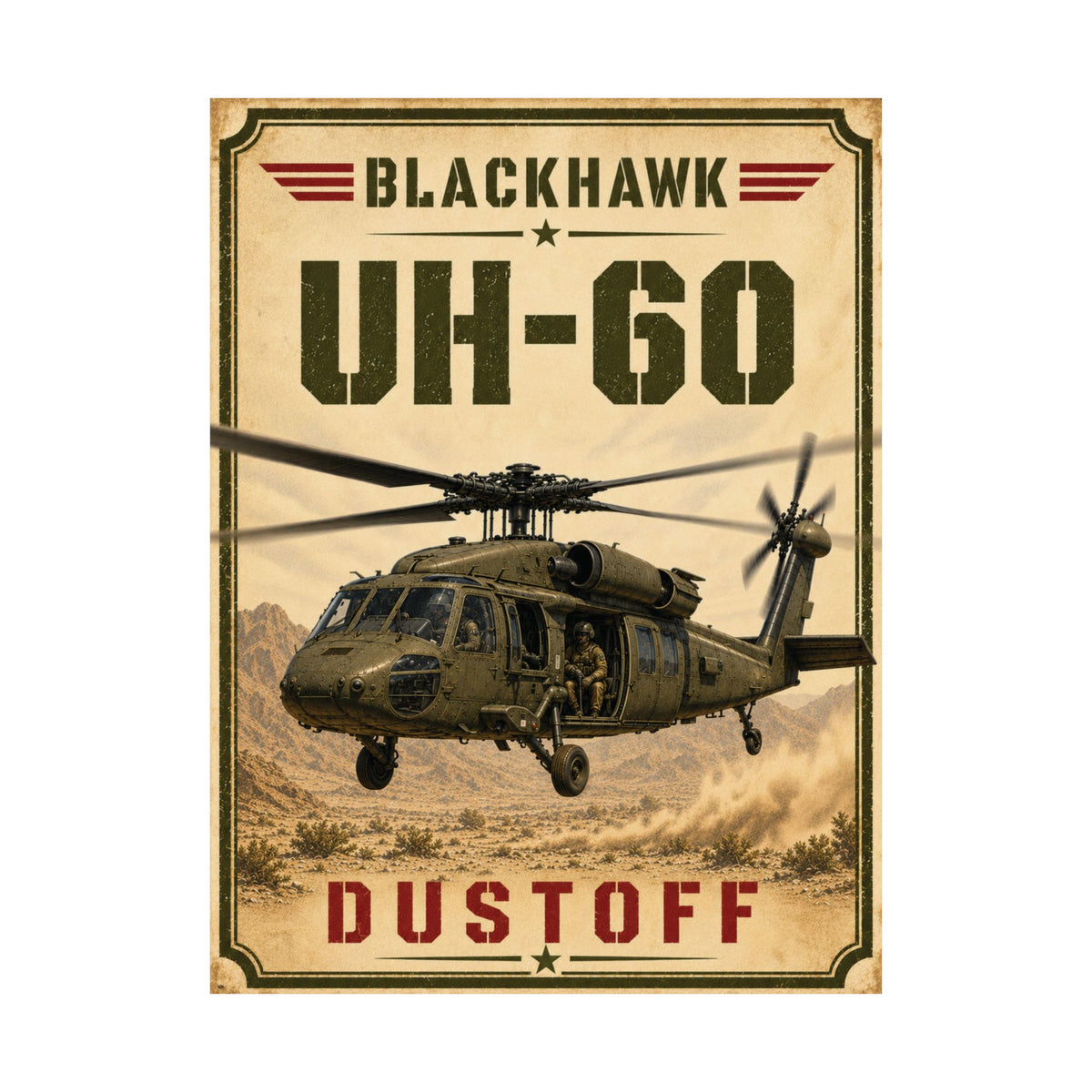 UH-60 Dustoff Vintage Poster | Military Medevac Wall Art