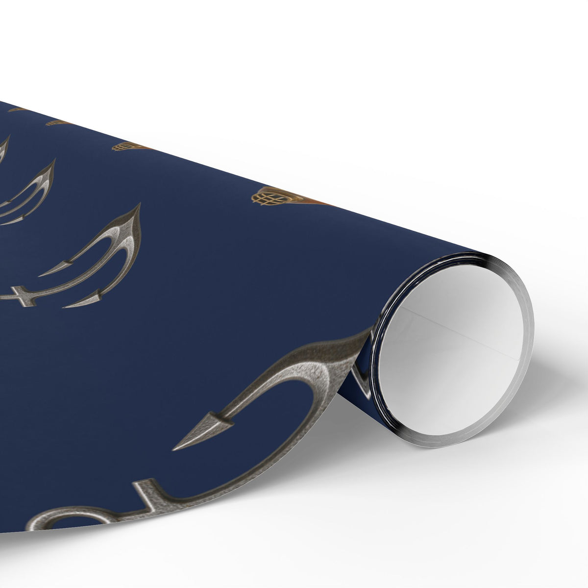 Navy Nautical Wrapping Paper | Anchors & Maritime Gift Wrap