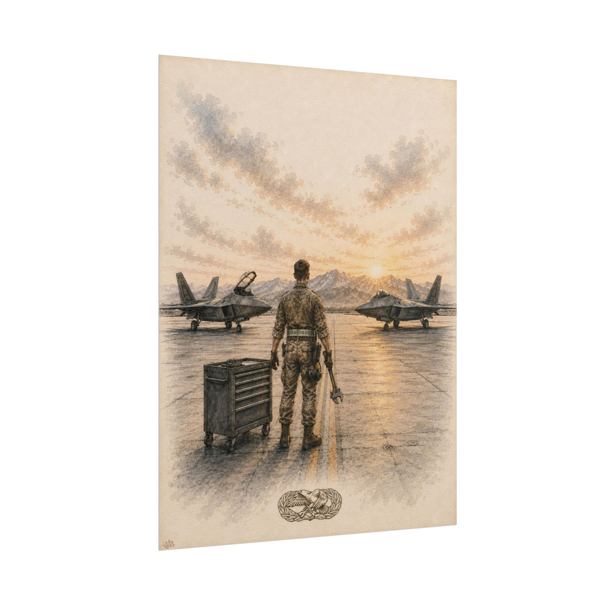 F-22 Aircraft Maintainer | Rolled Fine Art Print | Military Heritage