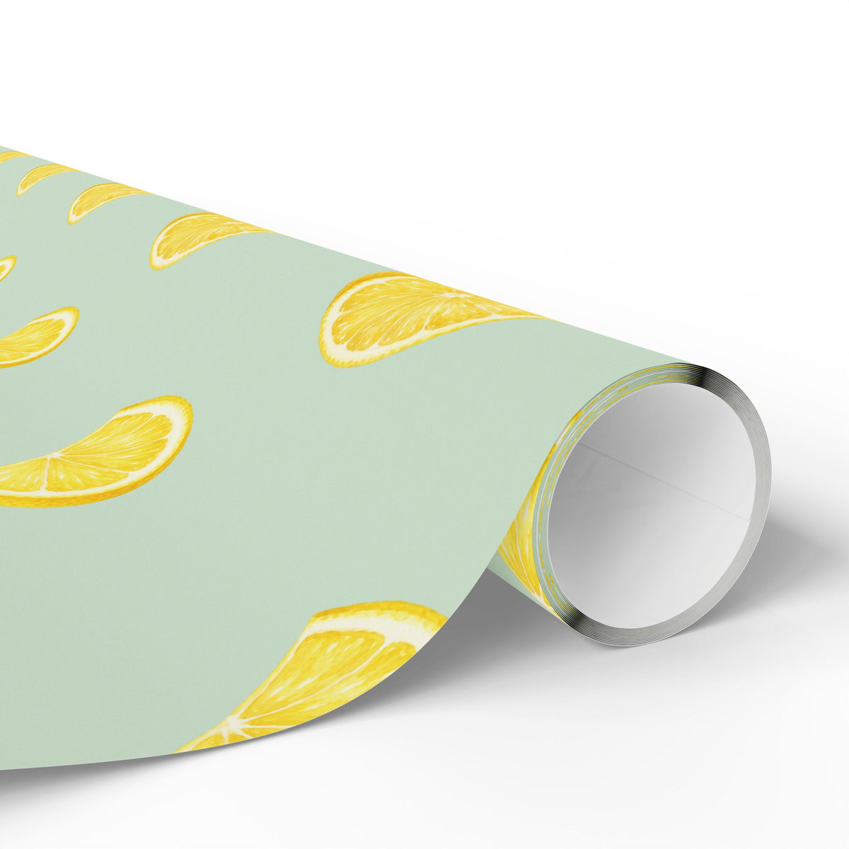 Watercolor Lemon Wrapping Paper | Sage Green Citrus Gift Wrap