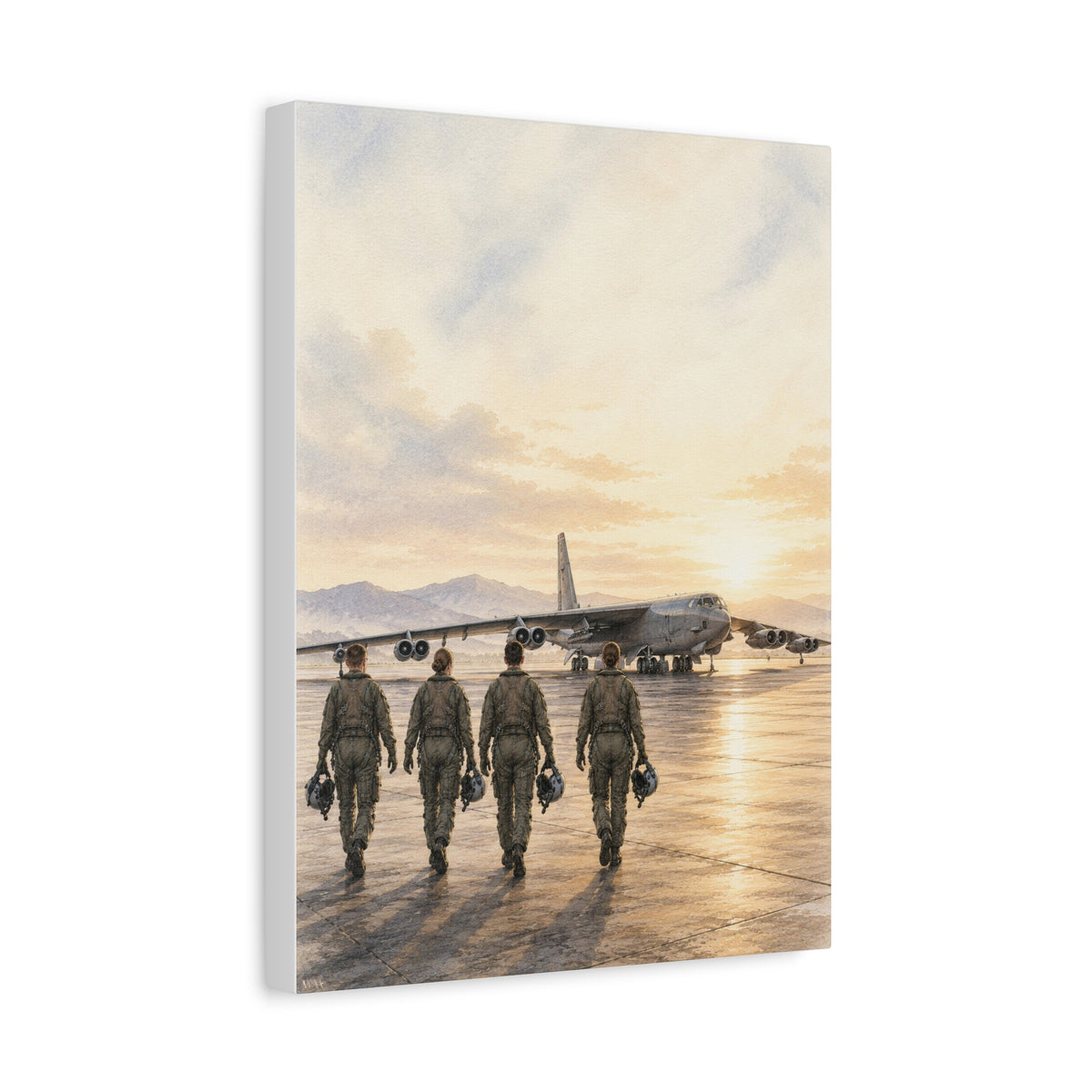 B-52 Bomber at Sunset | Fine Art Canvas Print | Military Aviation Art