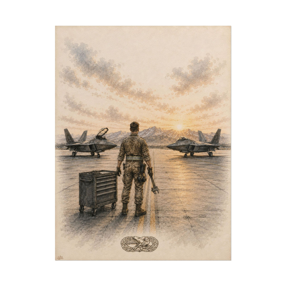 F-22 Aircraft Maintainer | Rolled Fine Art Print | Military Heritage