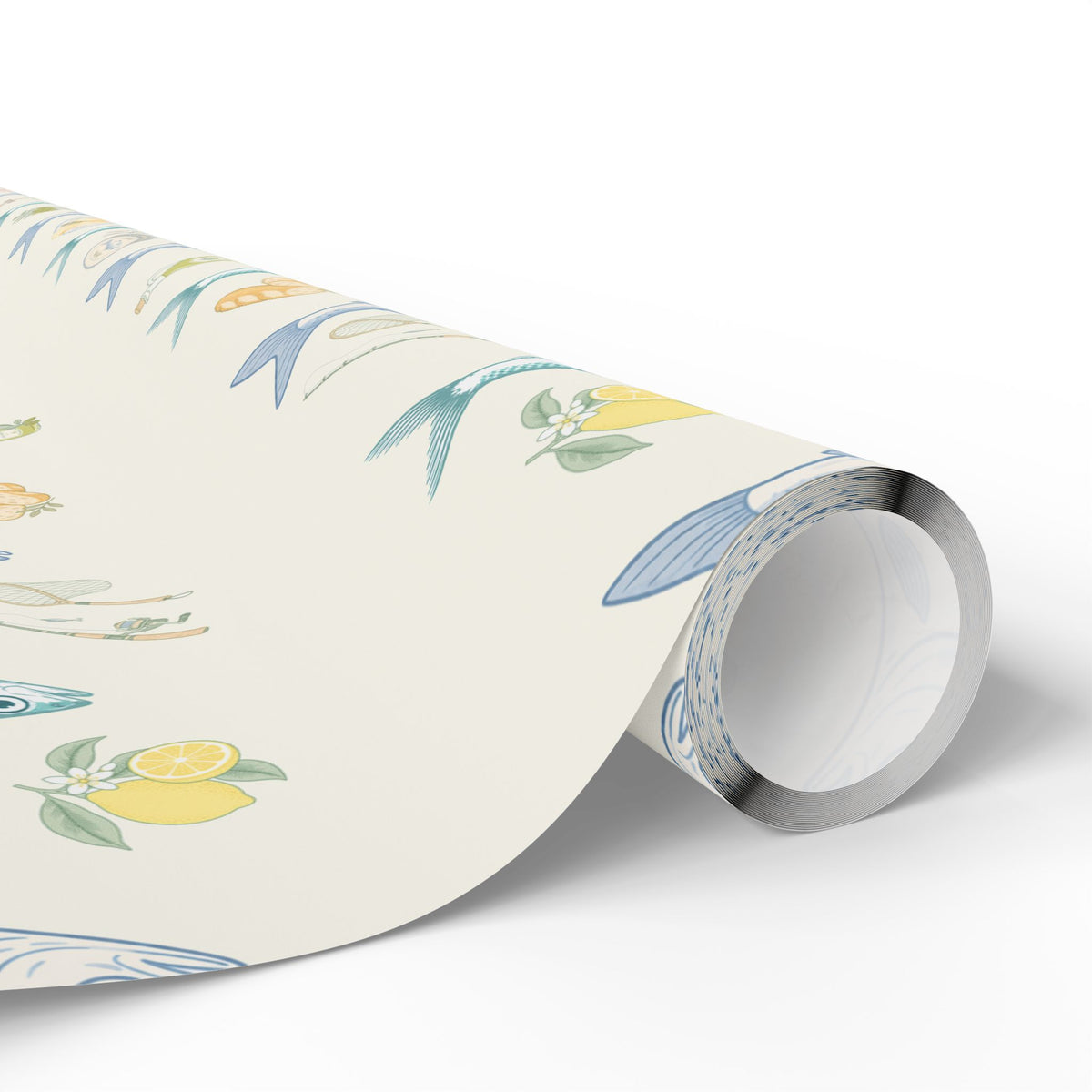 Preppy Sardine Wrapping Paper | Coastal Mediterranean Gift Wrap