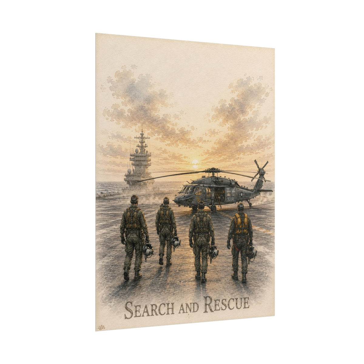 Search & Rescue Aircrew “Flight Deck” | Military Fine Art Print