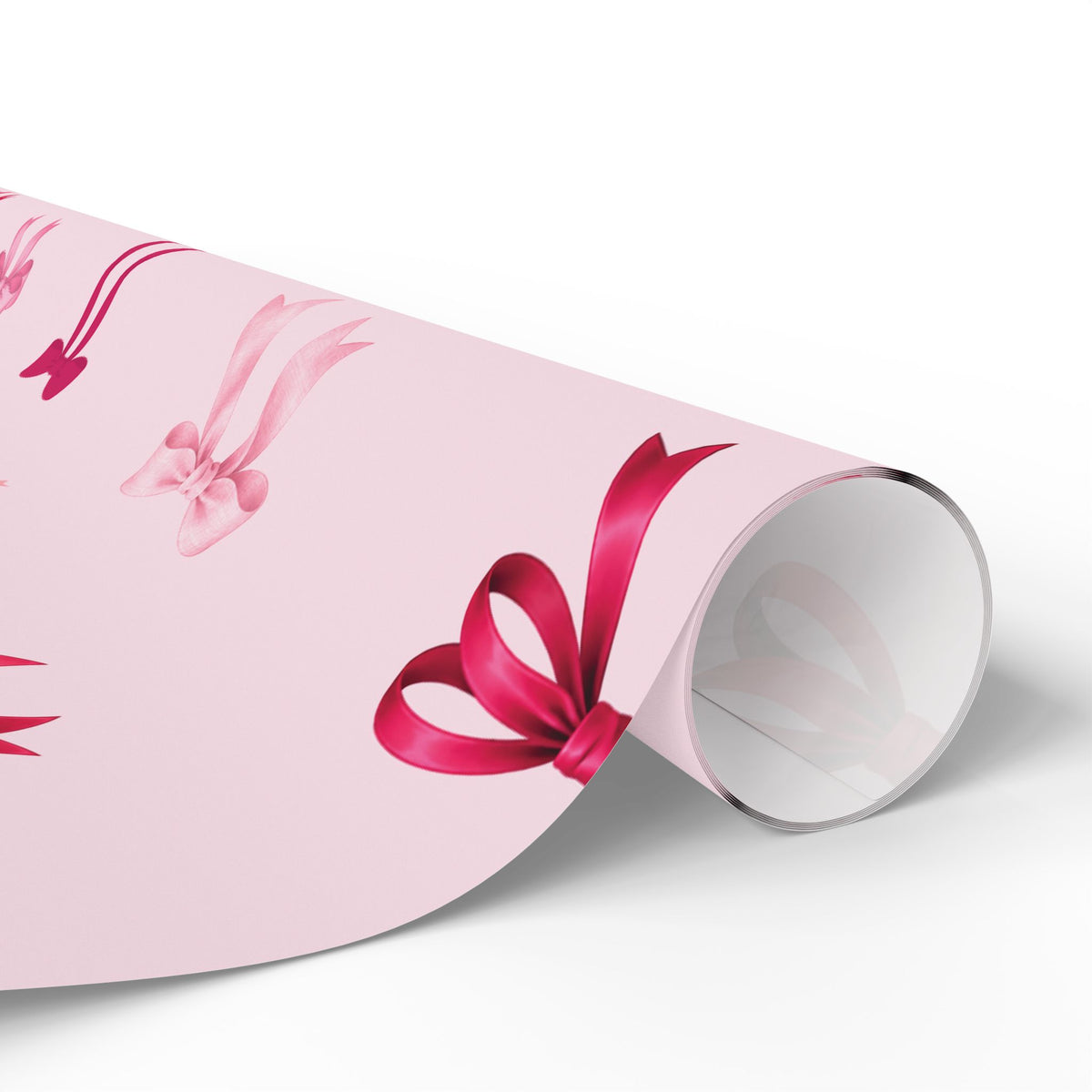 Pink Bow Wrapping Paper | Blush Ribbon Gift Wrap