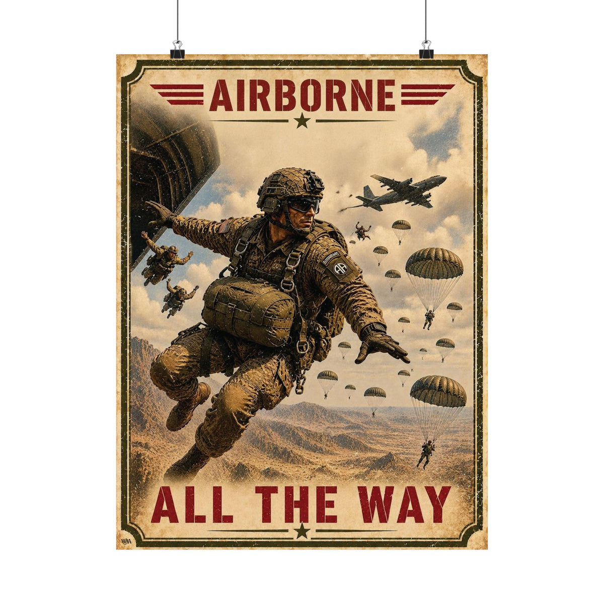 “All the Way” – Airborne Vintage Military Art Poster