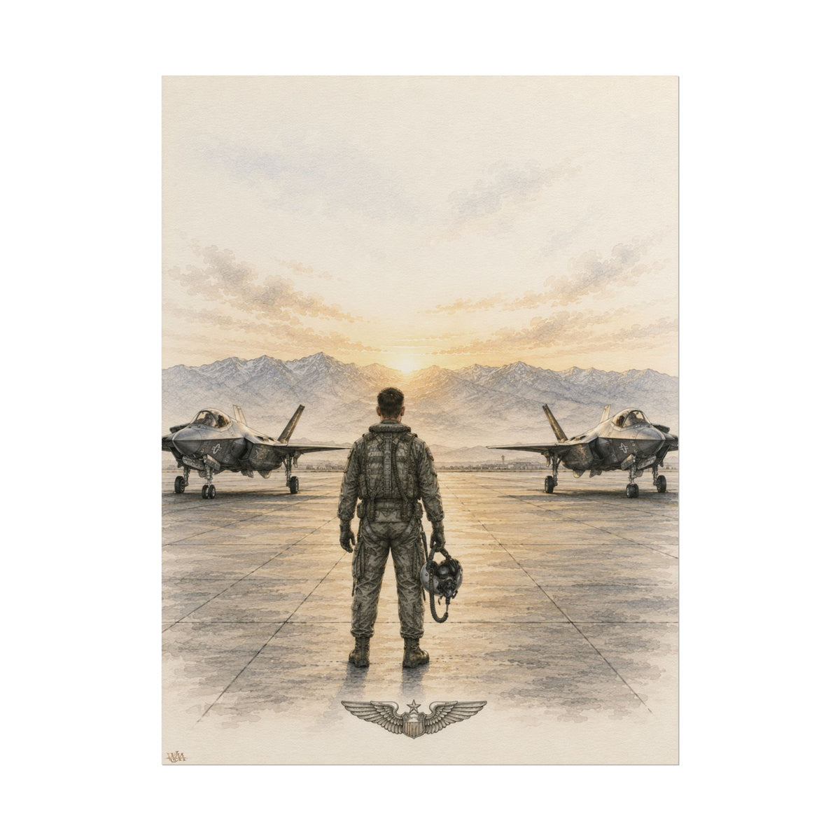 F-35 Pilot “At Sunrise” | Rolled Fine Art Print