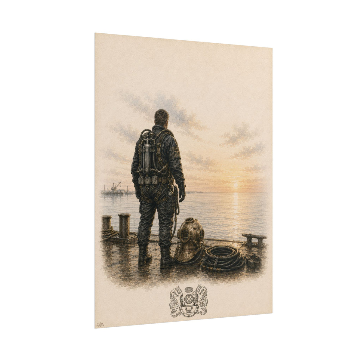 Naval Diver | Rolled Fine Art Print | Military Heritage Collection