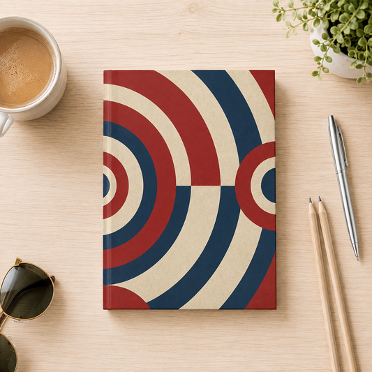 Retro Americana Circle Hardcover Journal – Red, White & Blue