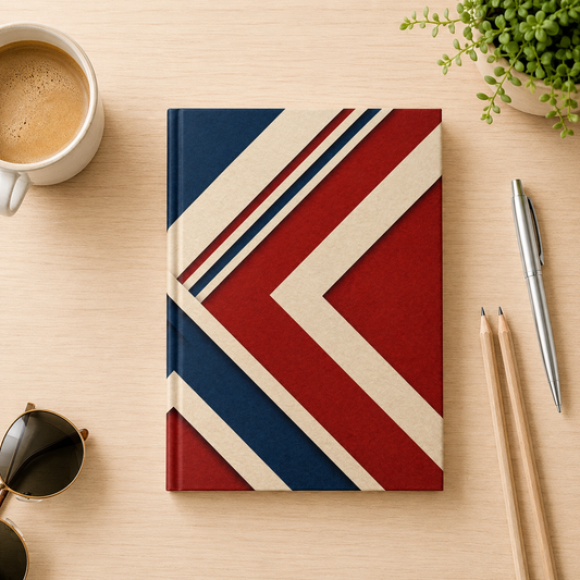 Retro Americana Triangle Hardcover Journal – Red, White & Blue