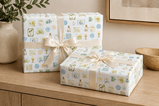 Coastal Beach Wrapping Paper | Summer & Seaside Gift Wrap