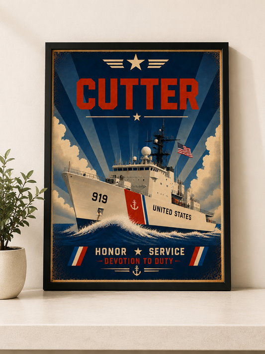 Maritime Cutter Vintage Poster | Naval Ship & Ocean Wall Art