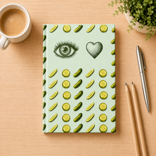 Pickle Lover Hardcover Journal | Dill Pickle Foodie Notebook & Gift