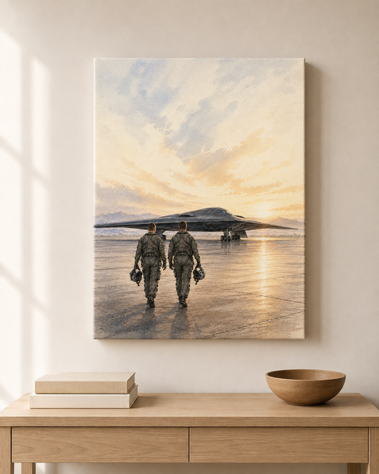 B-2 Spirit at Sunset — Stealth Aviation in Fine Art