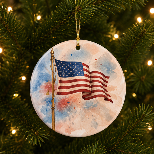 American Flag Ornament | Patriotic Christmas Decor | Americana Gift