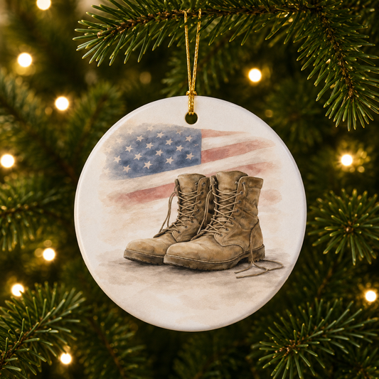 Military Boots Ornament | Veteran Tribute | Patriotic Christmas Decor