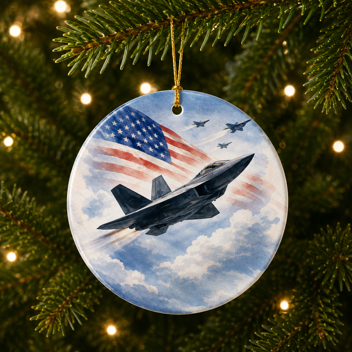 F-22 Fighter Jet Ornament | Military Aviation Christmas Gift