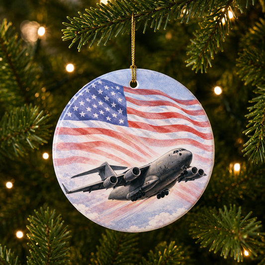 C-17 Military Transport Aircraft Ornament | Aviation Christmas Gift