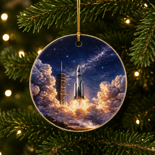 Rocket Launch Ornament | Space Operations Christmas Gift | Space Decor