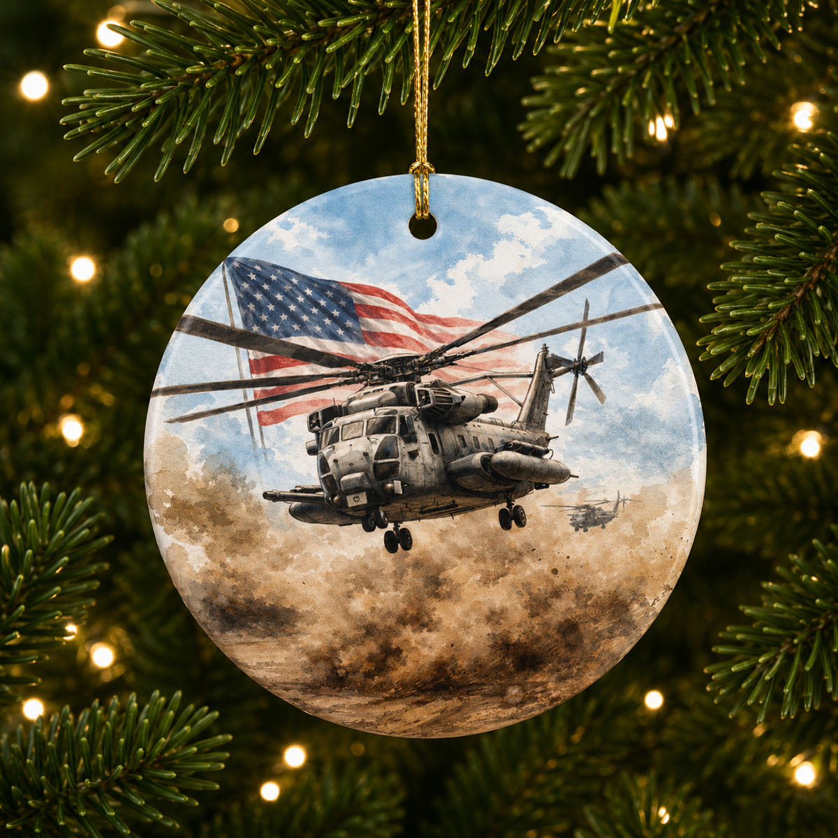 CH-53 Heavy Lift Helicopter Ornament | Military Aviation Christmas Gift