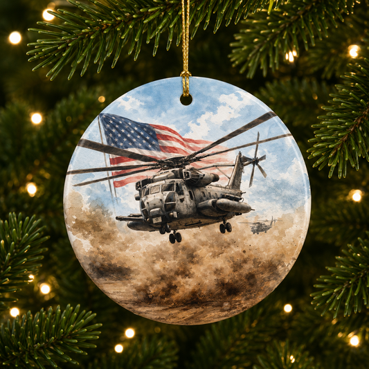 CH-53 Heavy Lift Helicopter Ornament | Military Aviation Christmas Gift