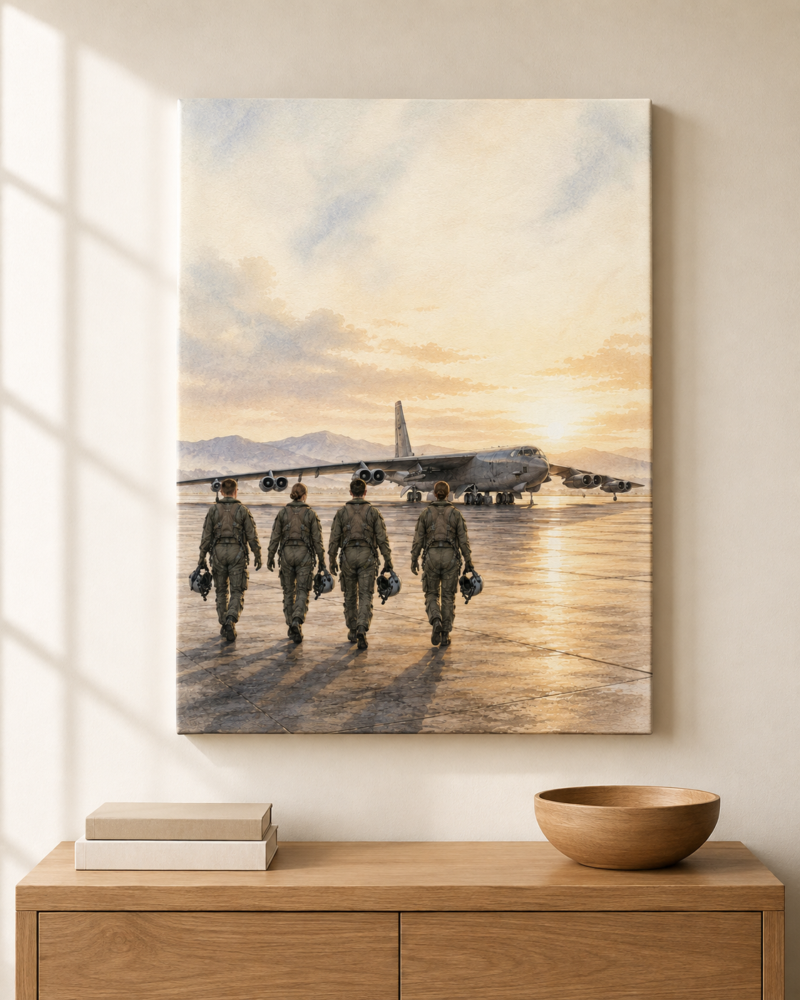 B-52 Bomber at Sunset | Fine Art Canvas Print | Military Aviation Art