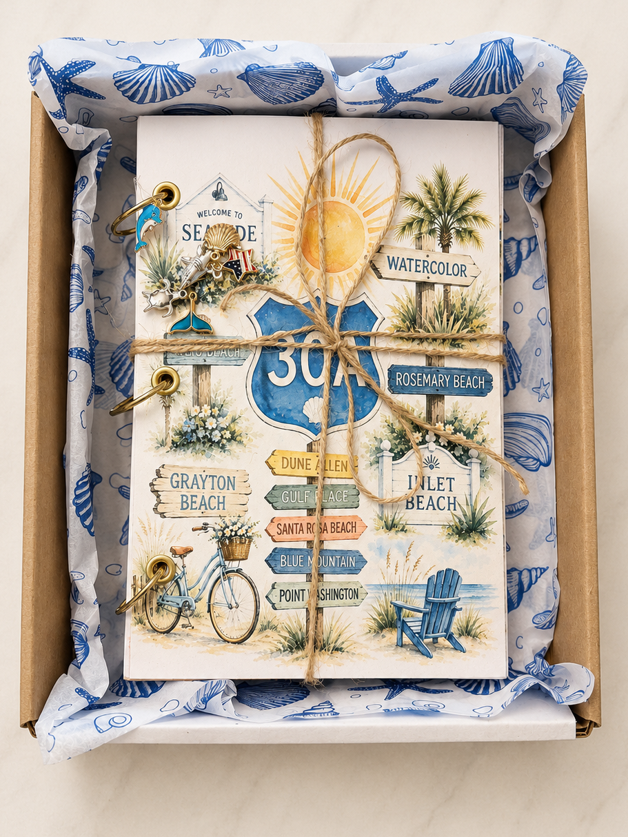 30A Florida Vacation Memory Journal | Handmade Interactive Beach Keepsake