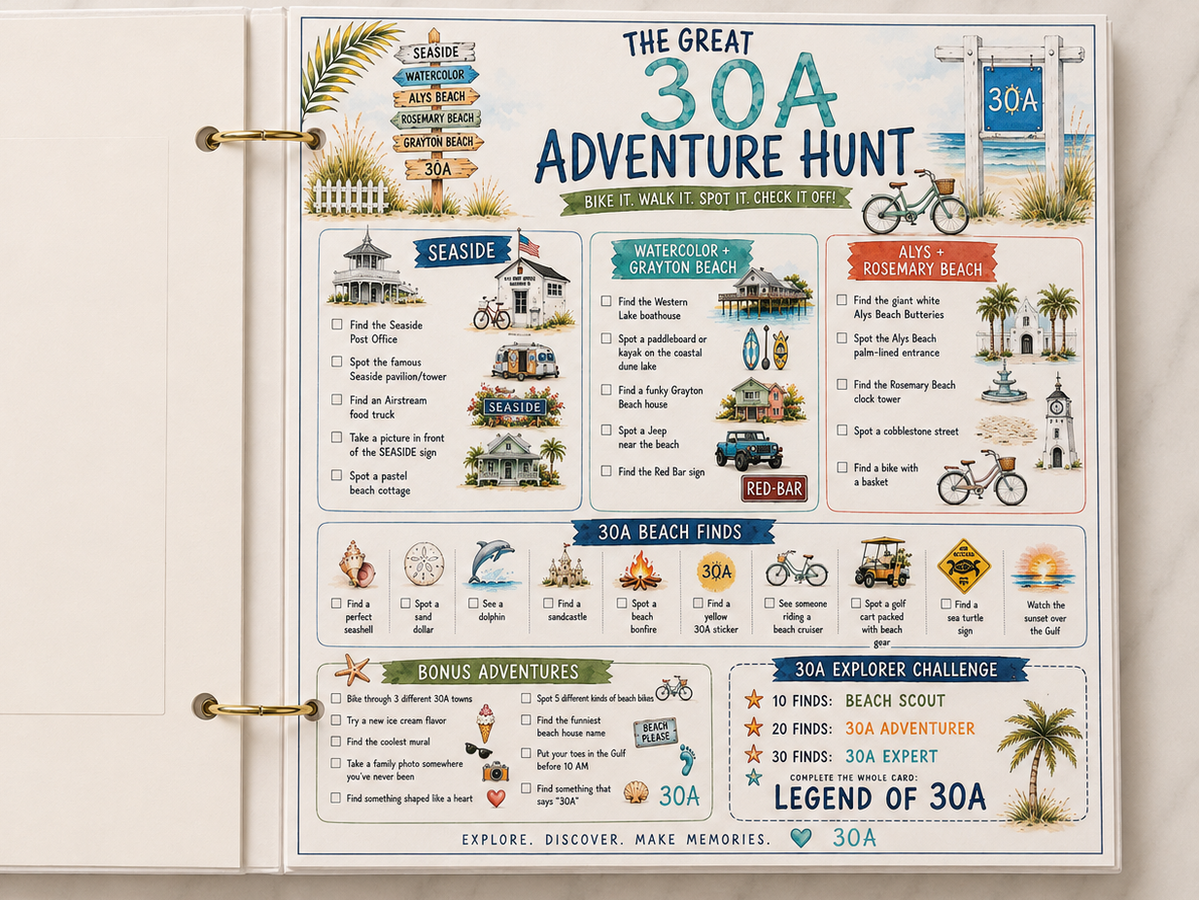 30A Florida Vacation Memory Journal | Handmade Interactive Beach Keepsake