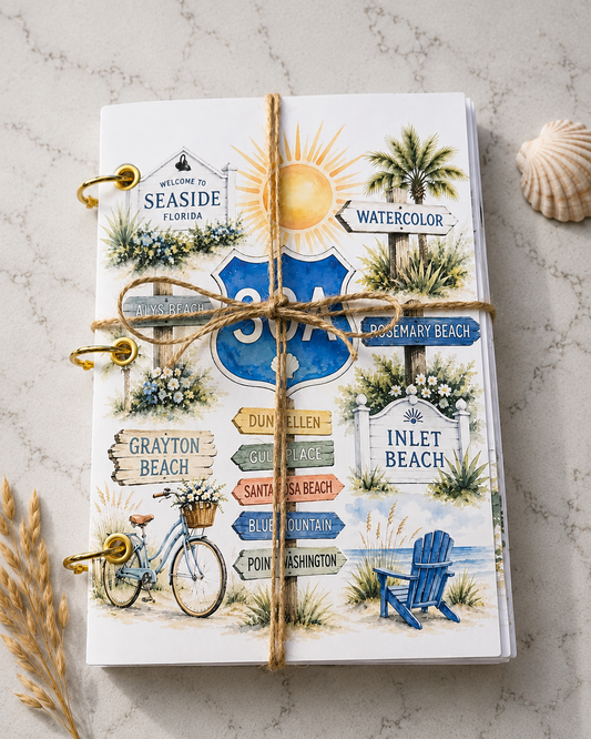 30A Florida Vacation Memory Journal | Handmade Interactive Beach Keepsake