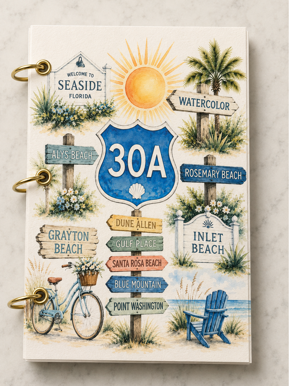 30A Florida Vacation Memory Journal | Handmade Interactive Beach Keepsake