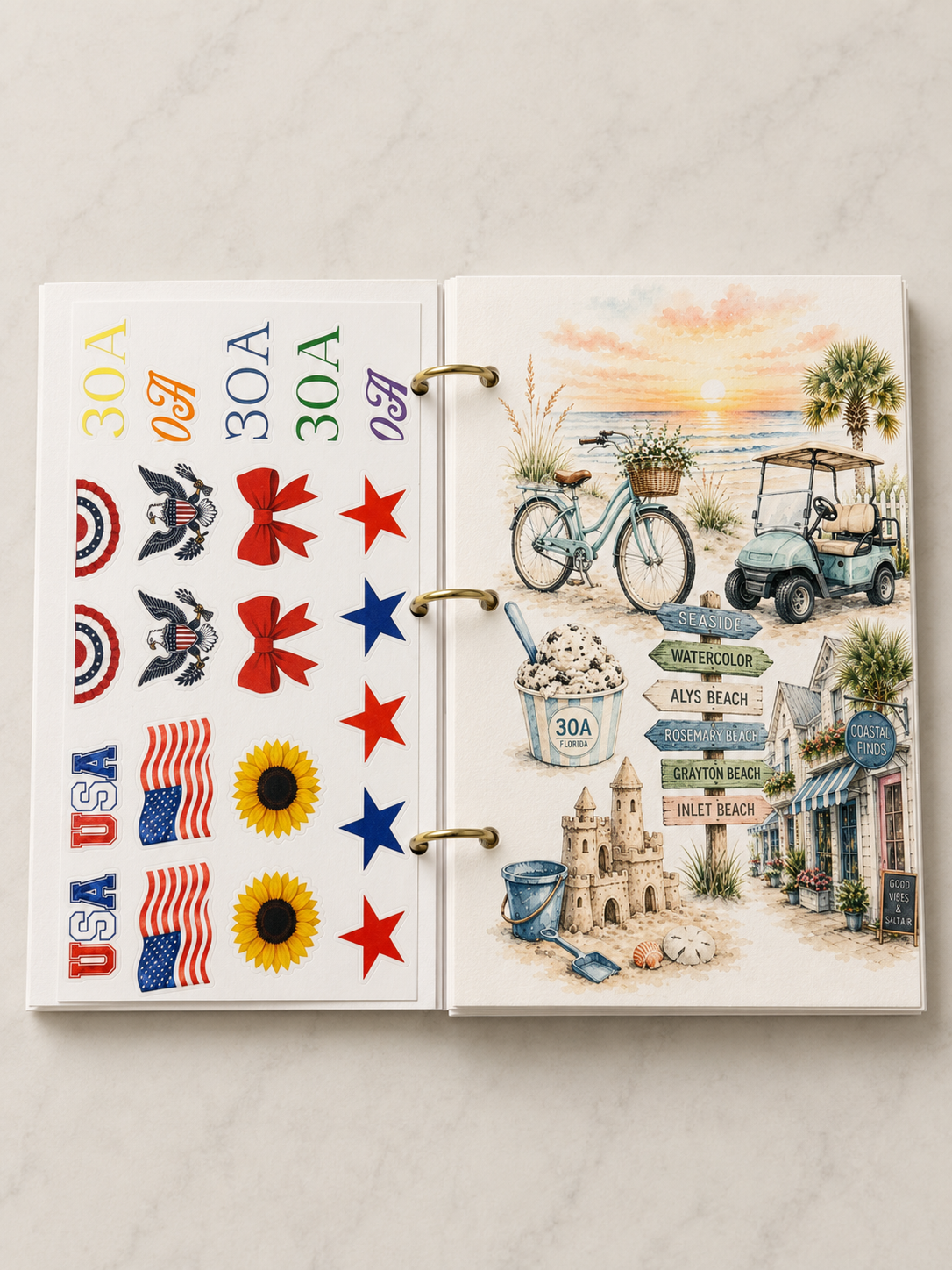 30A Florida Vacation Memory Journal | Handmade Interactive Beach Keepsake