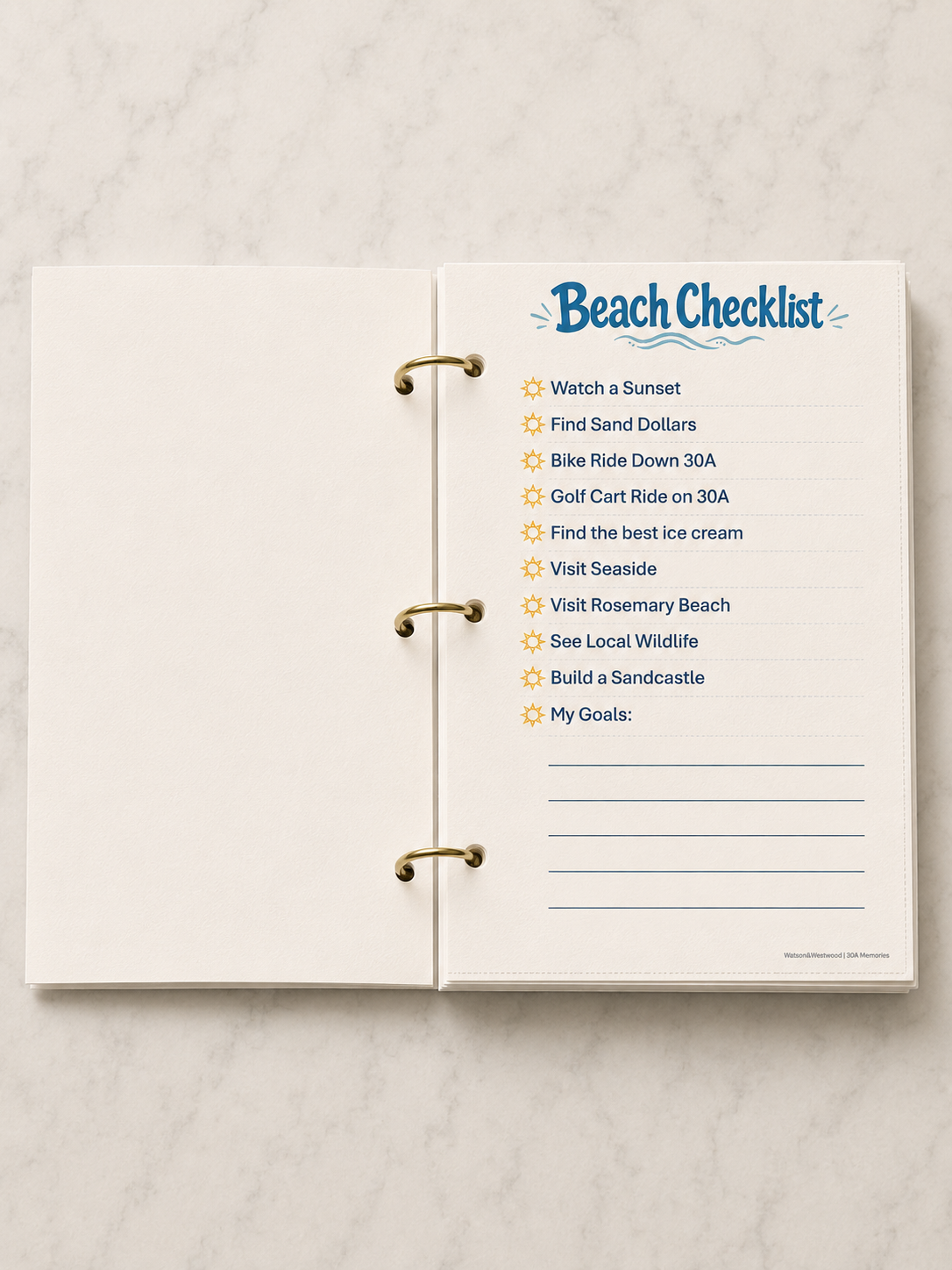 30A Florida Vacation Memory Journal | Handmade Interactive Beach Keepsake