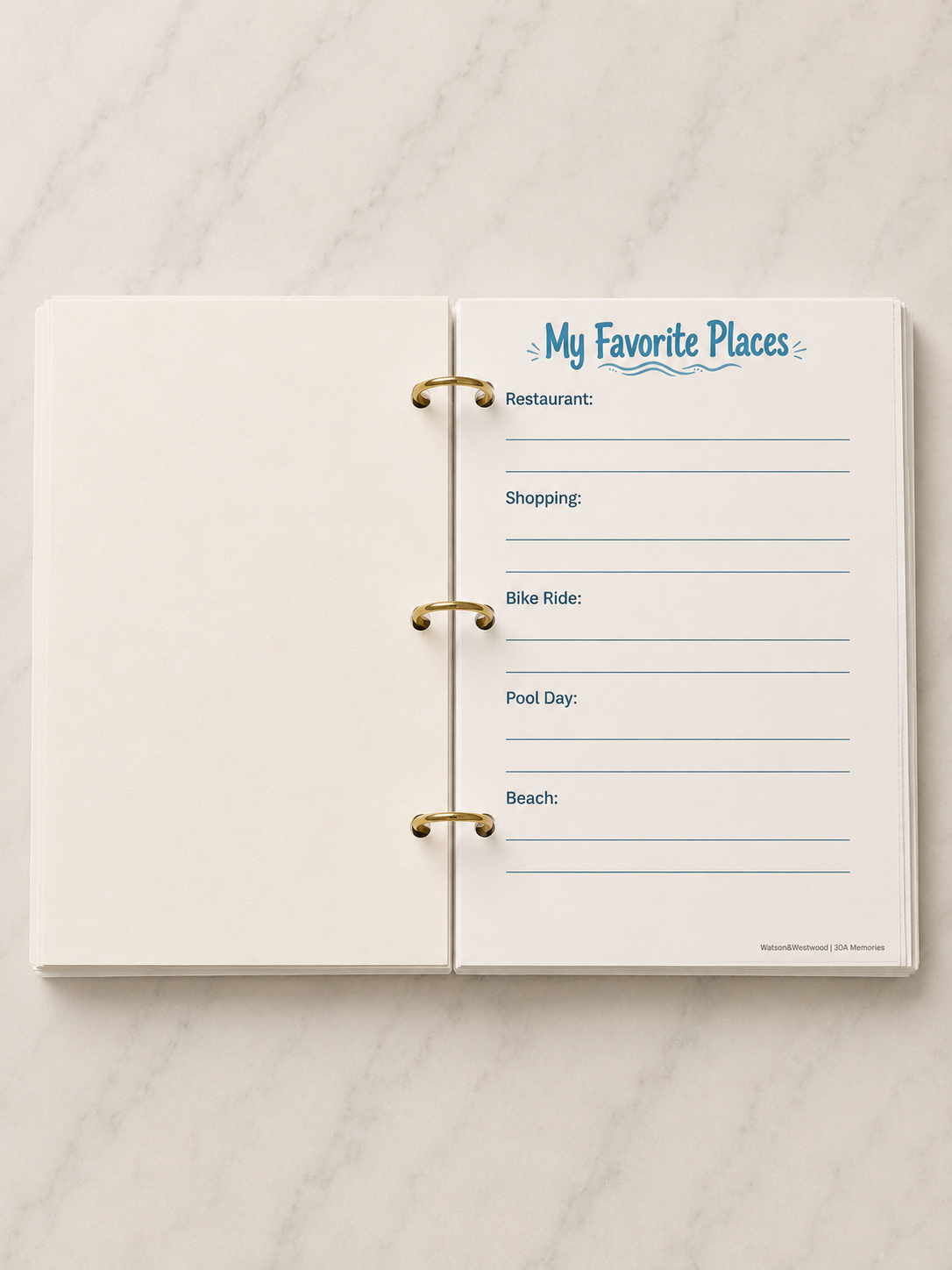 30A Florida Vacation Memory Journal | Handmade Interactive Beach Keepsake