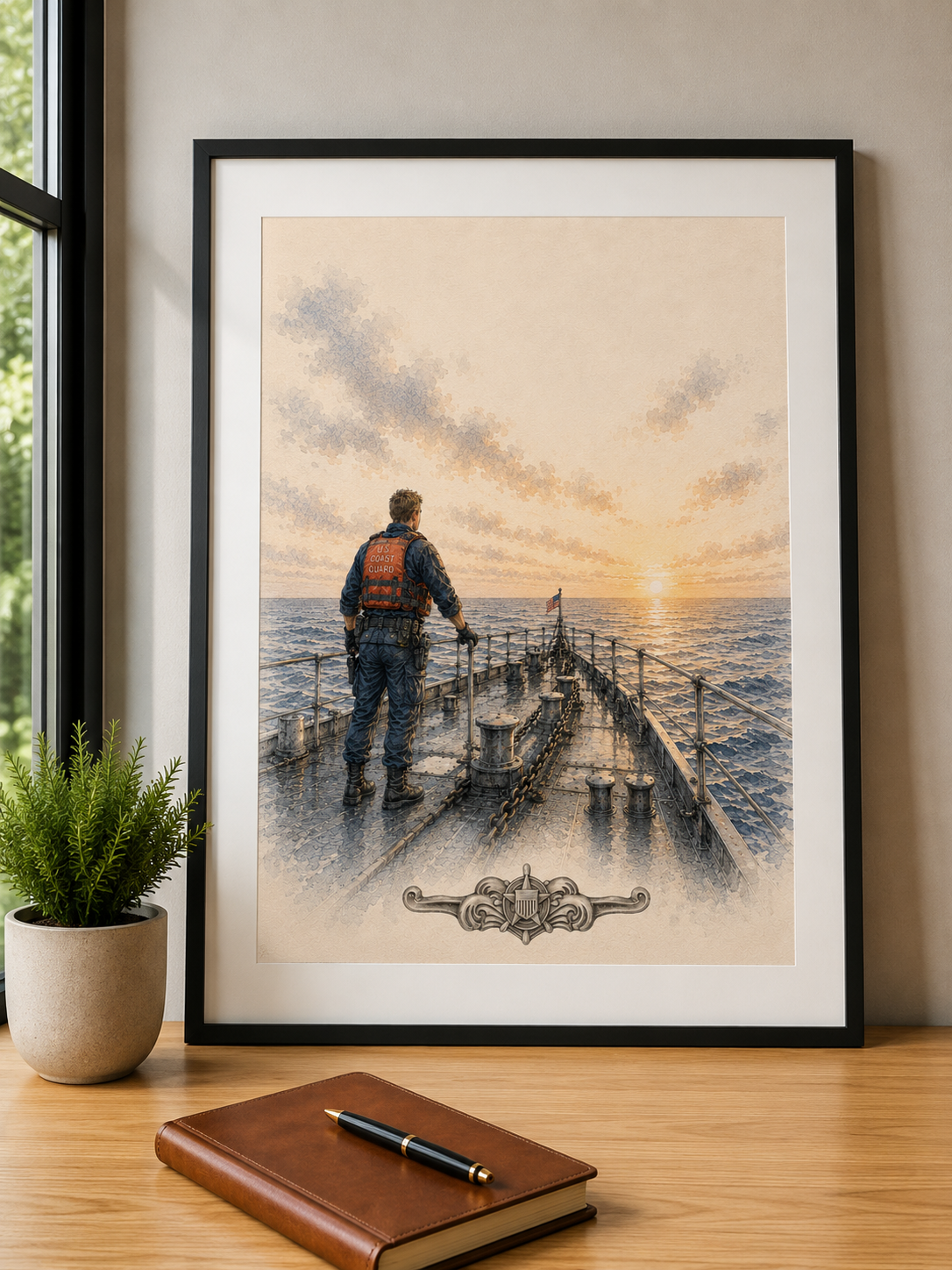 Cutter Standing Watch | Rolled Fine Art Print