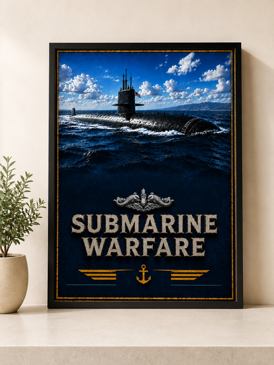 Submarine Service Vintage Poster | Submariner Military Wall Art