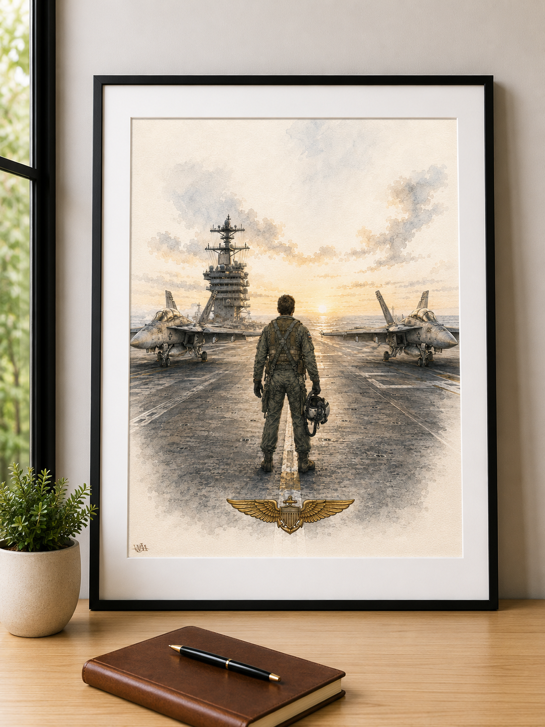 F-18 Male Pilot on the Flight Deck | Rolled Fine Art Print