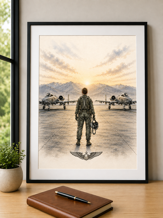 A-10 Female Pilot “Ramp at Sunset” | Fine Art Print
