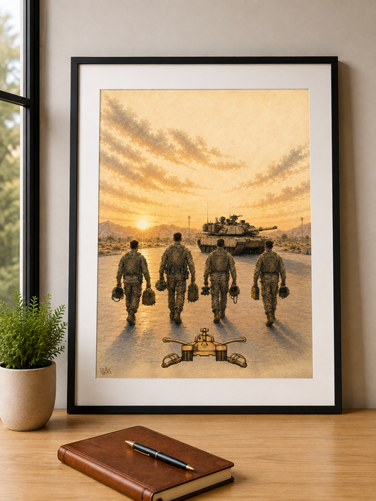 Abrams Tank Crew “On the Way” | Military Fine Art Print