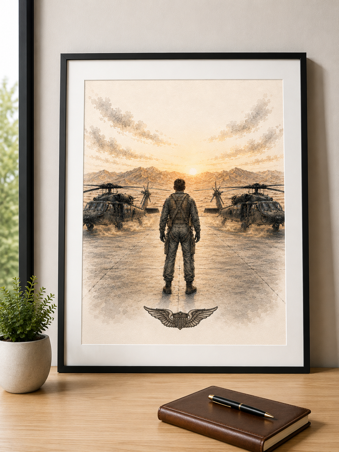 H-60 Pilot “Flight Line at Sunset” | Fine Art Print