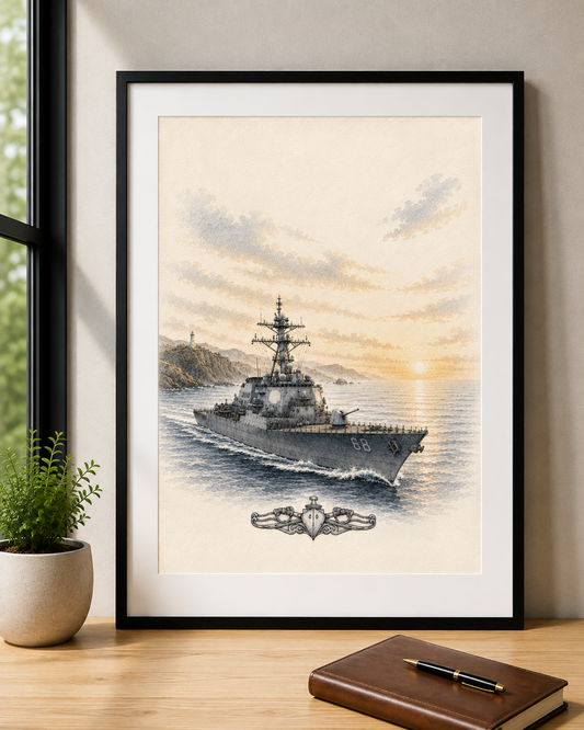 Naval Destroyer | Rolled Fine Art Print | Military Heritage Collection