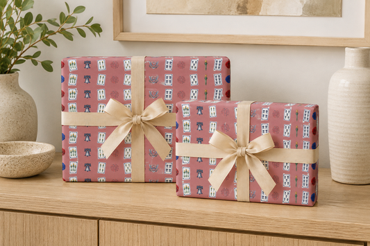 Red Liberty Mahjong Wrapping Paper | Patriotic Americana Gift Wrap