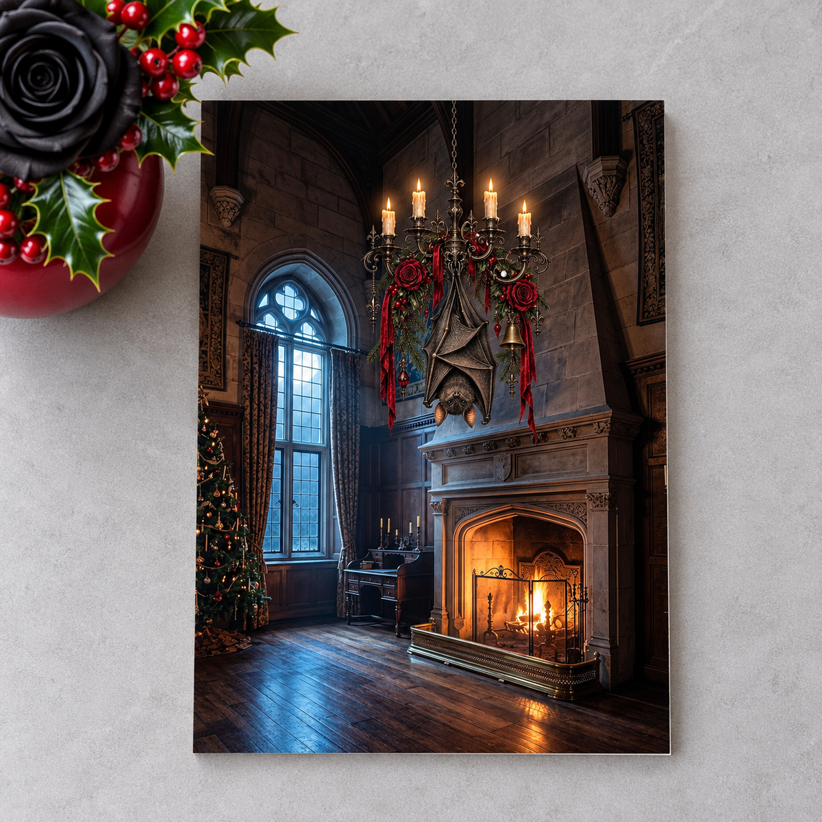 Gothic Bat Chandelier Christmas | Victorian Gothmas Set of 10