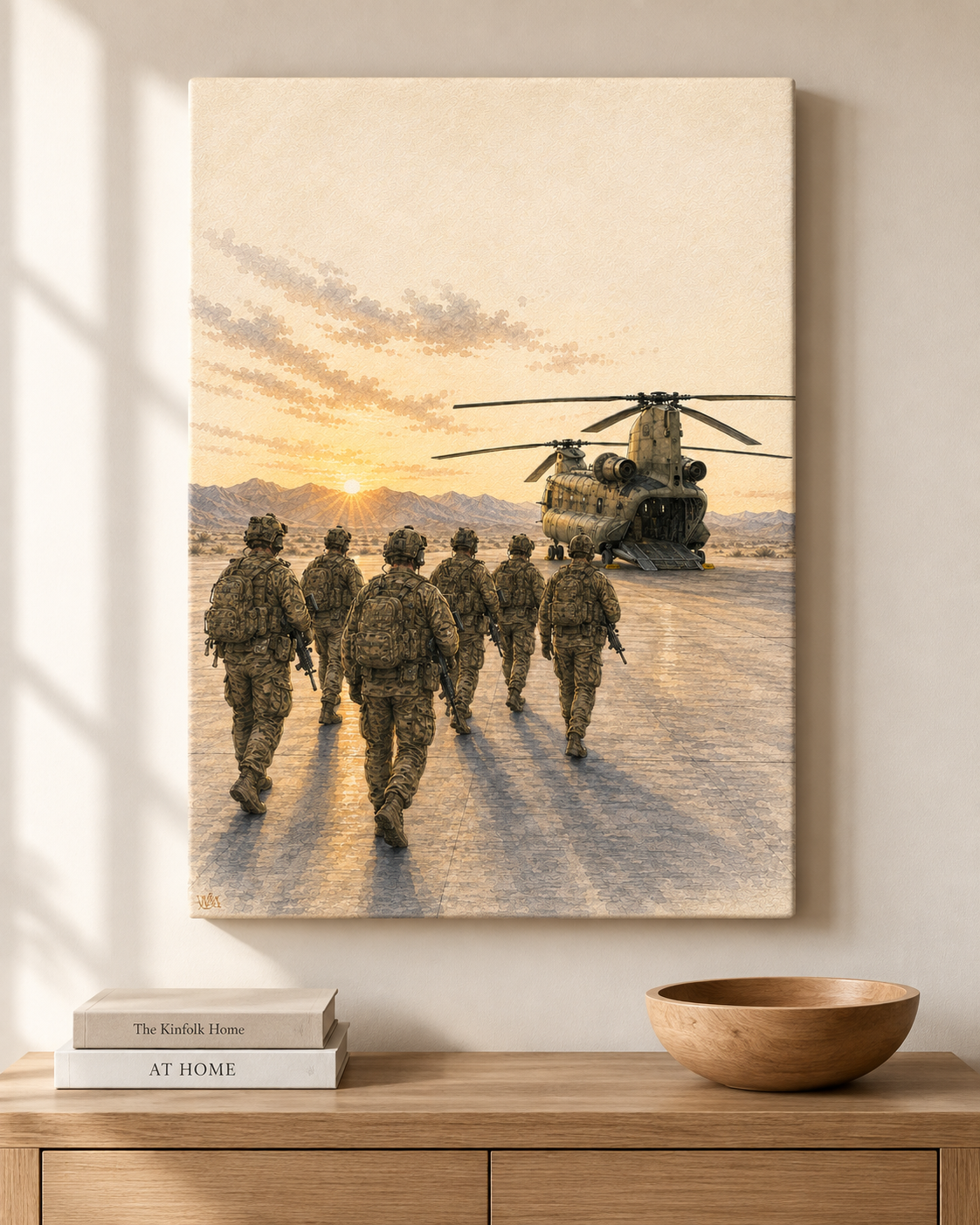Fire Team on the Mission | Military Aviation Canvas Art