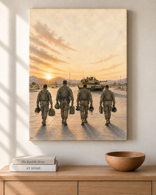 Tank Crew on Mission | Fine Art Canvas Print | Military Heritage Art