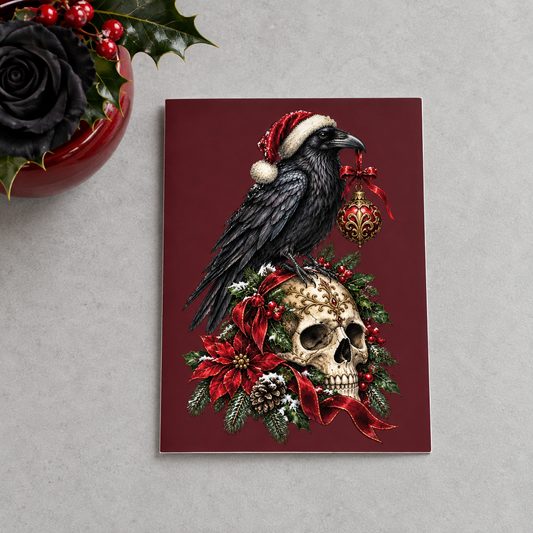 Gothmas Raven & Skull Christmas | Gothic Christmas Cards Set of 10