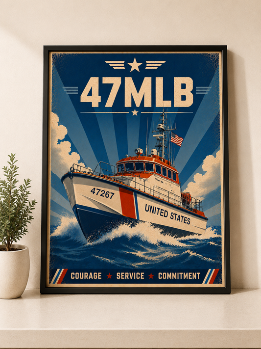 47 MLB Vintage Art Poster | Motor Lifeboat Search & Rescue Wall Art