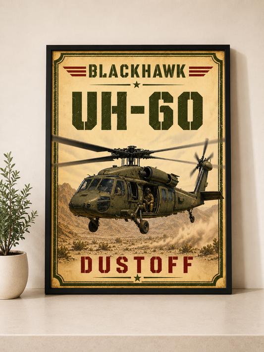 UH-60 Dustoff Vintage Poster | Military Medevac Wall Art
